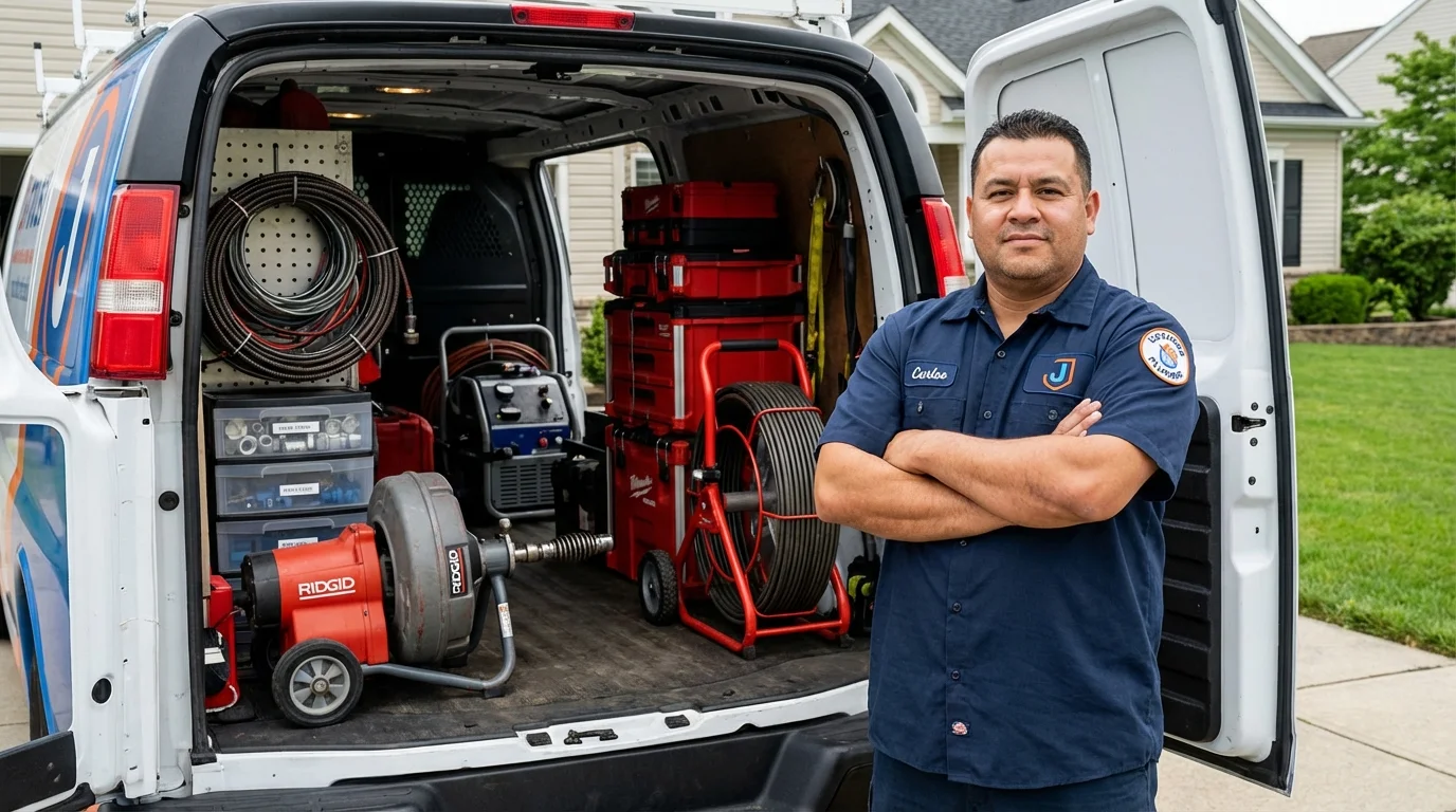 Professional drain cleaning equipment and Johns Plumbing LLC plumber in Blakely